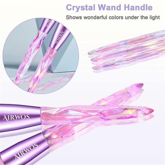 12 Pcs Pink Crystal handle l Makeup Brush Set with Makeup Bag and 1 Sponge - Picture 6 of 6